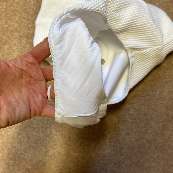 Monday Swimwear - Small - WHITE TWO PEICE BANDEAU TOP HIGH RISE BOTTOM - Picture 3 of 5